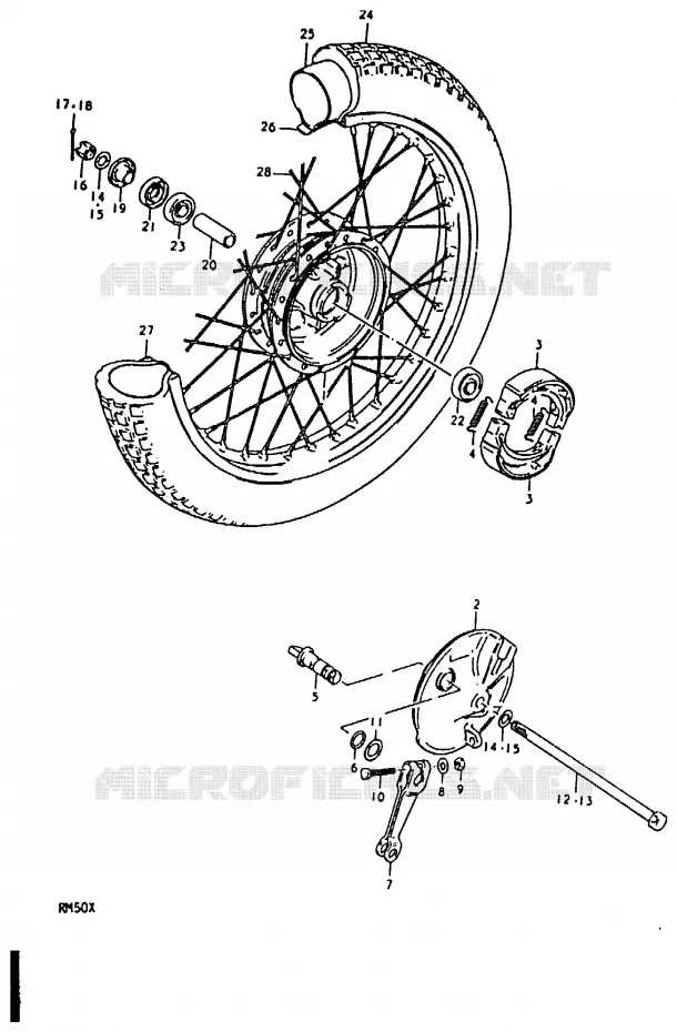 ROUE AVANT Suzuki MOTO 50 RM 1979  RM50N(C/N/T/X)