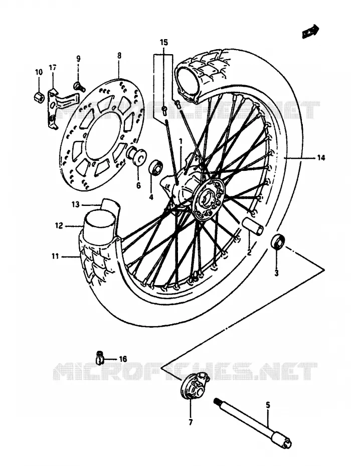 ROUE AVANT Suzuki MOTO 650 DR 1991  DR650RSM(L/M)