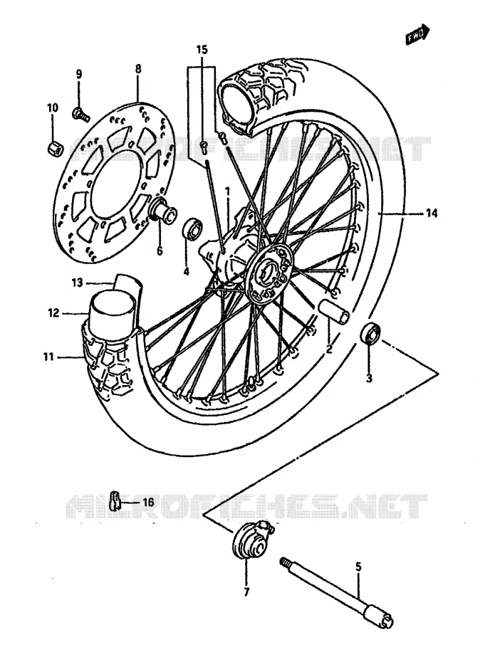 ROUE AVANT Suzuki MOTO 750 DR 1989  DR750SK(J/K)