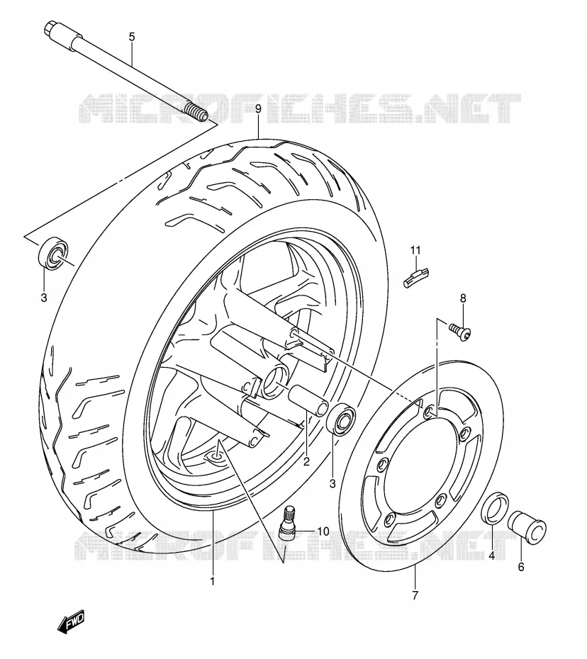 ROUE AVANT Suzuki SCOOTER 250 BURGMAN 2004  AN250K4(E2)