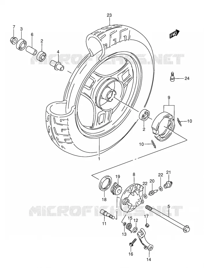 ROUE AVANT Suzuki SCOOTER 50 AJ 1995  AJ50S(E29)