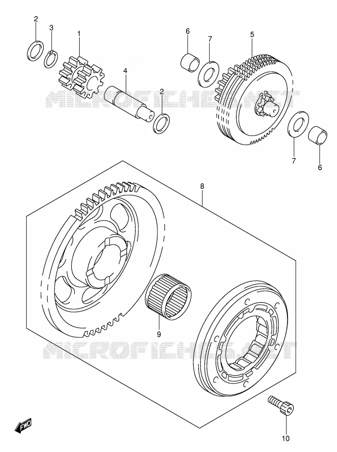 ROUE LIBRE DE DEMARREUR Suzuki MOTO 400 DR-Z 2009  DR-Z400SK9(E2)