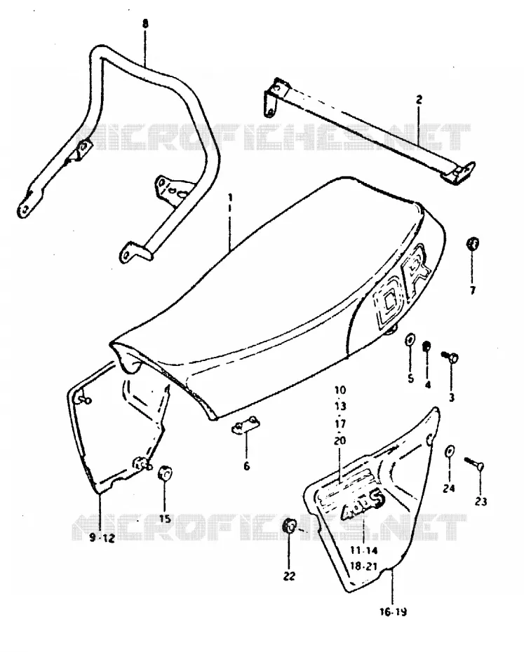 SELLE - CACHES LATERAUX (DR400ST) Suzuki MOTO 400 DR 1980  DR400ST(T/X)