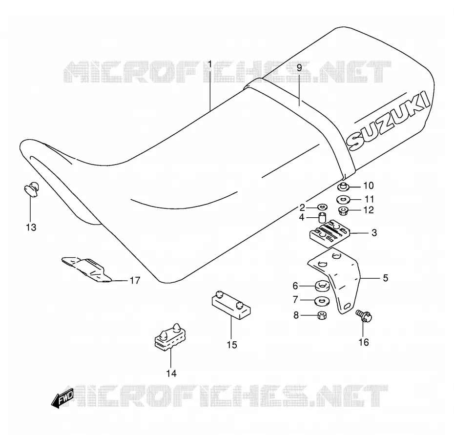 SELLE (MODELE R/S/T/V) Suzuki MOTO 125 DR 2000  DR125SEUY(E4)