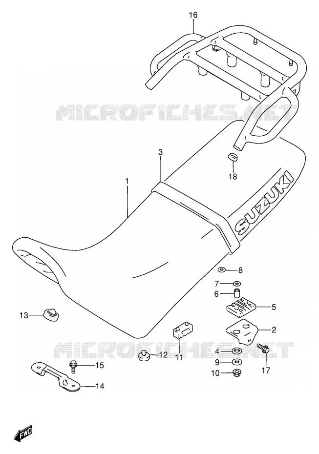 SELLE (MODELE R) Suzuki MOTO 650 DR 1994  DR650RER(E2)