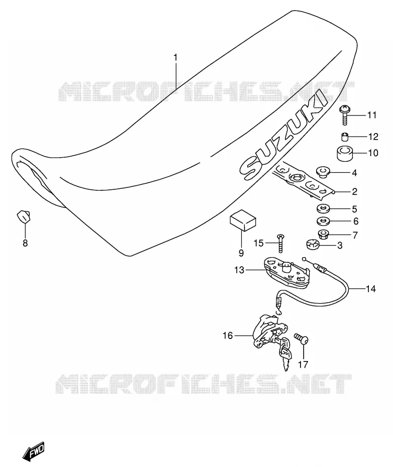 SELLE (MODELE S/T) Suzuki MOTO 650 DR 1992  DR650RSEUN(E4)