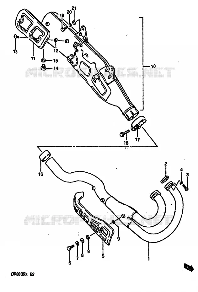 SILENCIEUX (MODELE G/H/J) Suzuki MOTO 600 DR 1988  DR600RJ(E2)