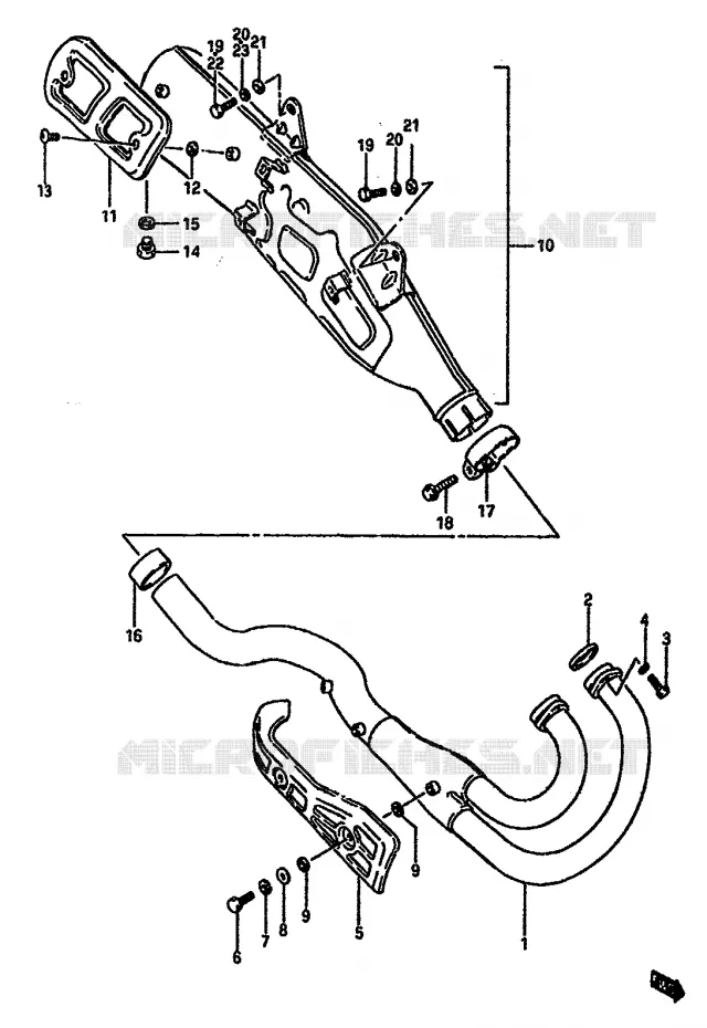 SILENCIEUX (MODELE G/H/J) Suzuki MOTO 600 DR 1988  DR600SUJ(E2)