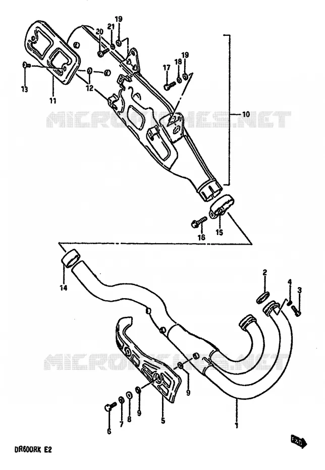 SILENCIEUX (MODELE K) Suzuki MOTO 600 DR 1987  DR600RH(E2)