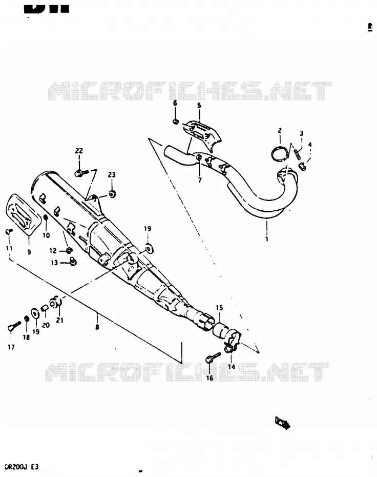 SILENCIEUX Suzuki MOTO 200 DR 1986  DR200G(G/H/J)