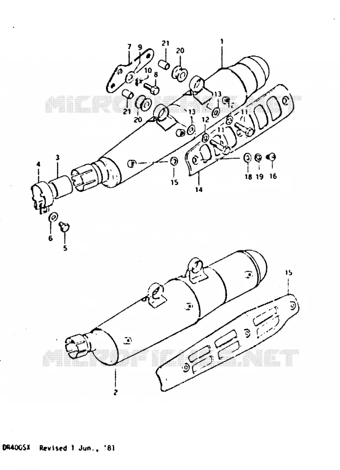 SILENCIEUX Suzuki MOTO 400 DR 1981  DR400SX(T/X)