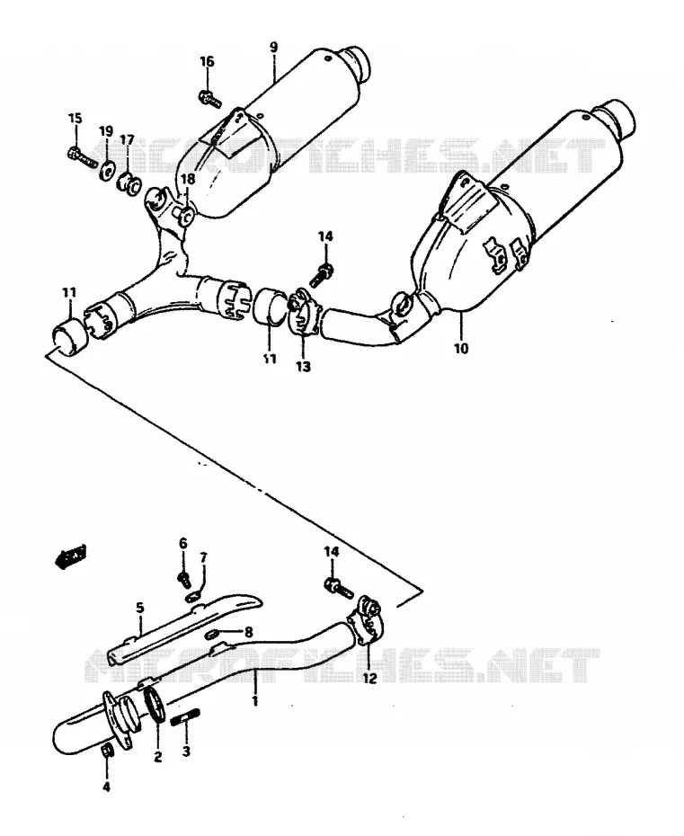 SILENCIEUX Suzuki MOTO 650 DR 1991  DR650RSM(L/M)