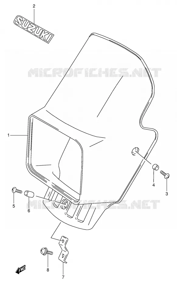 SUPPORT - CARENAGES DE PHARE (E24) Suzuki MOTO 350 DR 1998  DR350W(E1)