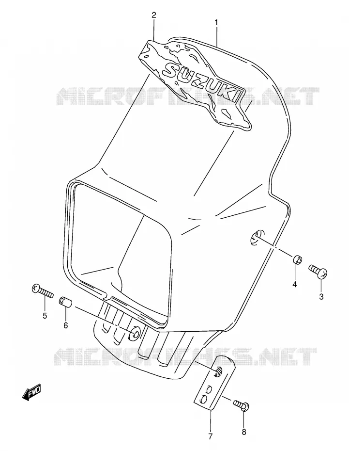 SUPPORT - CARENAGES DE PHARE Suzuki MOTO 250 DR 1995  DR250SES(E24)