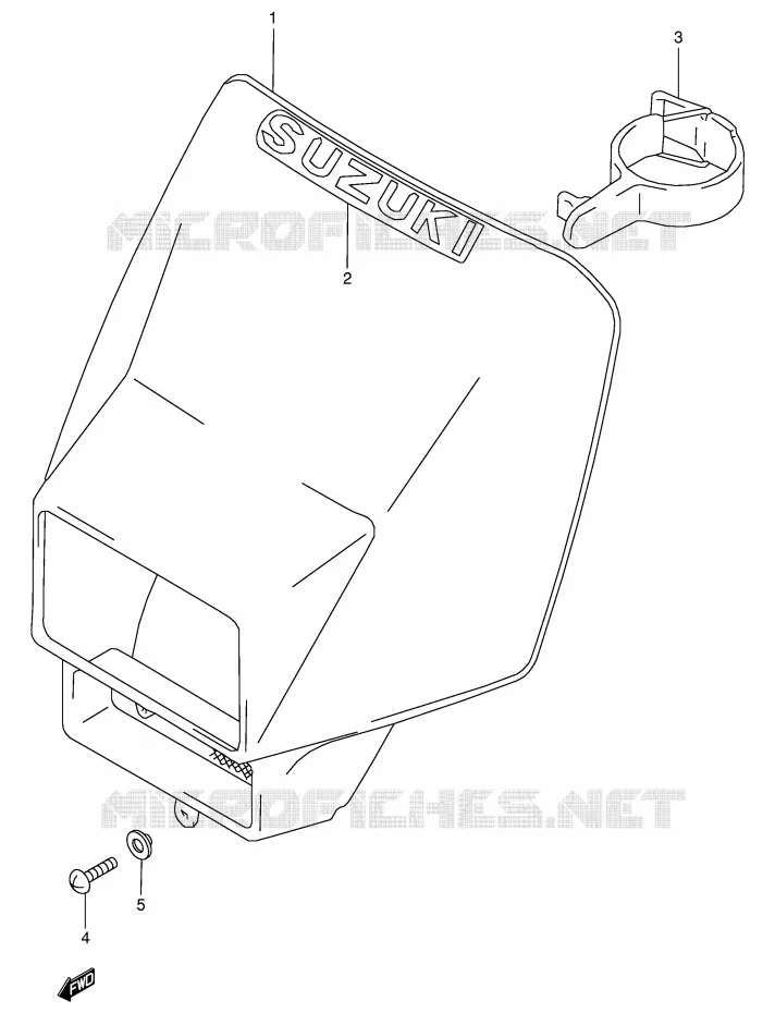 SUPPORT - CARENAGES DE PHARE Suzuki MOTO 350 DR 1997  DR350V(E1)