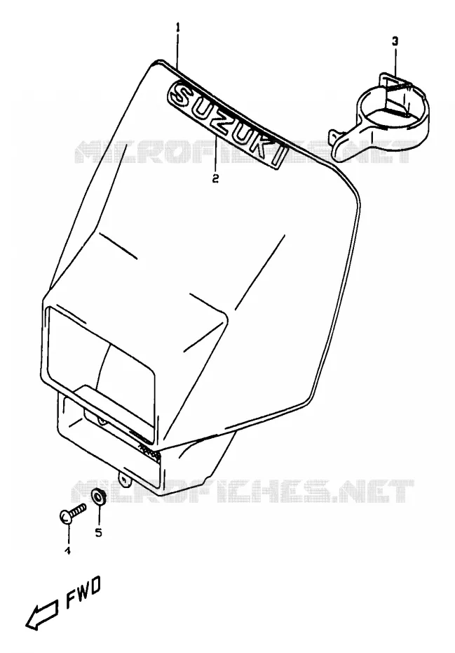 SUPPORT - CARENAGES DE PHARE Suzuki MOTO 350 DR 1998  DR350W(V/W/X)