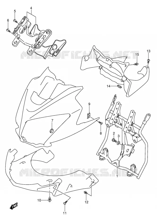 SUPPORT CARENAGE AVANT (MODELE K4/K5/K6) Suzuki MOTO 1000 V-STROM 2004  DL1000K4(E2)