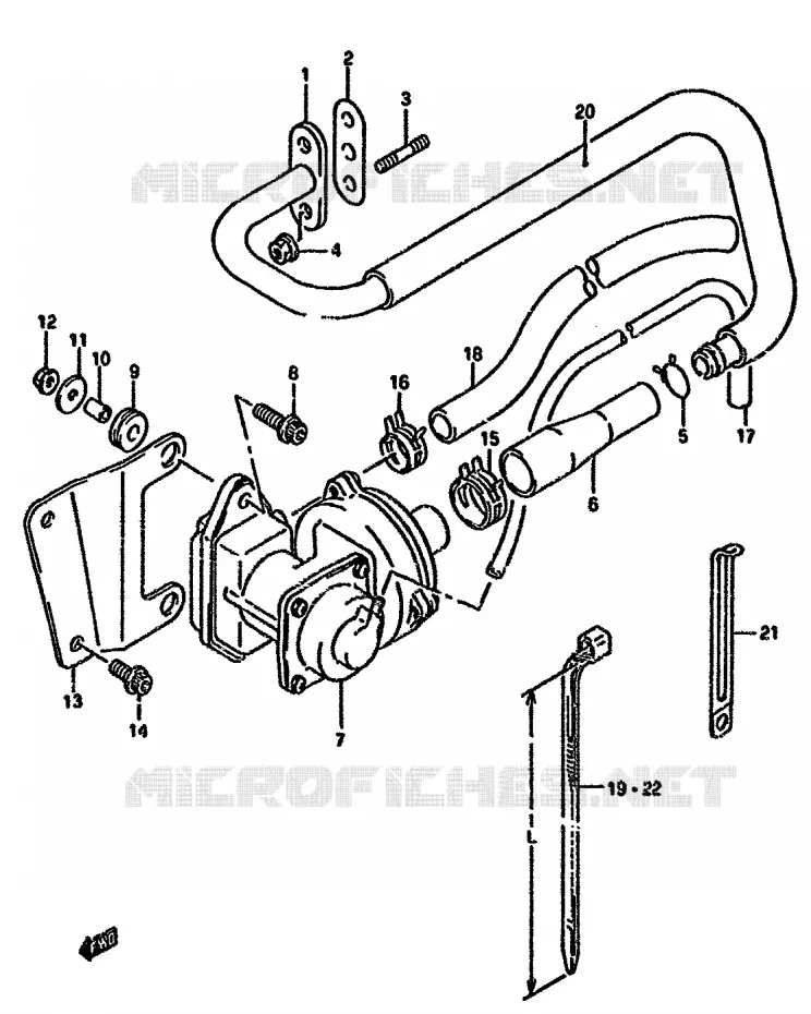 SYSTÈME DE RECYCLAGE GAZ D'ECHAPPEMENT (DR350SHN/SHP E18) Suzuki MOTO 350 DR 1991  DR350SM(L/M/N/P/R)