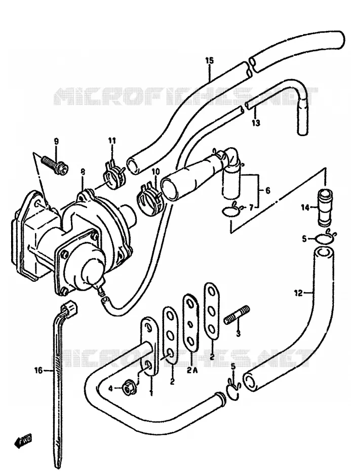 SYSTÈME DE RECYCLAGE GAZ D'ECHAPPEMENT (DR350SL/SM E18) Suzuki MOTO 350 DR 1990  DR350SL(L/M/N/P/R)