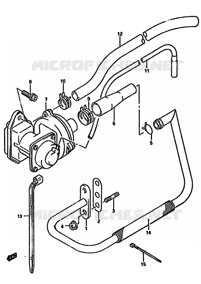 SYSTÈME DE RECYCLAGE GAZ D'ECHAPPEMENT (DR350SR E18,DR350SN/SP/SUP/SR E39) Suzuki MOTO 350 DR 1992  DR350SHN(L/M/N/P/R)