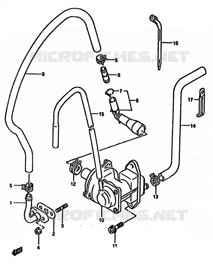 SYSTÈME DE RECYCLAGE GAZ D'ECHAPPEMENT (E18) Suzuki MOTO 650 DR 1994  DR650RUR(N/P/R)