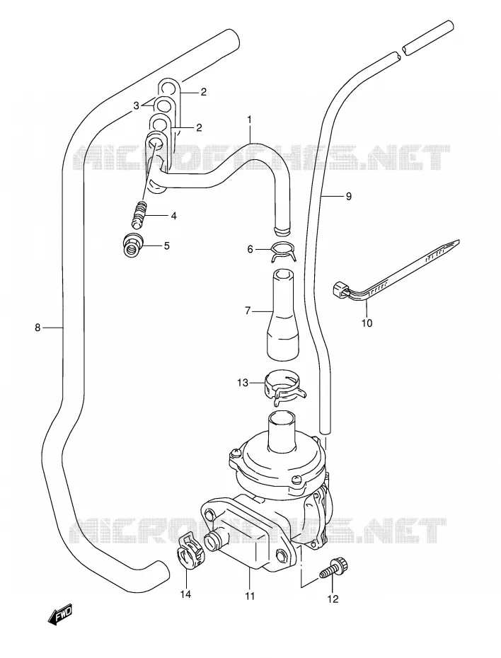 SYSTÈME DE RECYCLAGE GAZ D'ECHAPPEMENT (E18,E39) Suzuki MOTO 800 DR 1994  DR800SUR