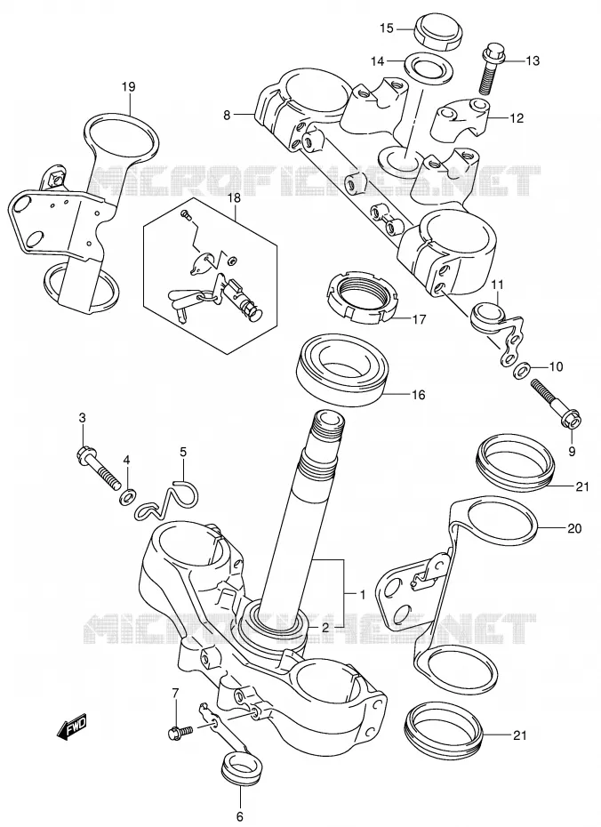 TE DE FOURCHE Suzuki MOTO 400 DR-Z 2000  DR-Z400SY(E2)