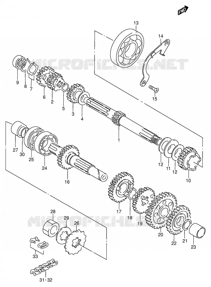 TRANSMISSION Suzuki MOTO 100 AP 1996  AX100T(E94)