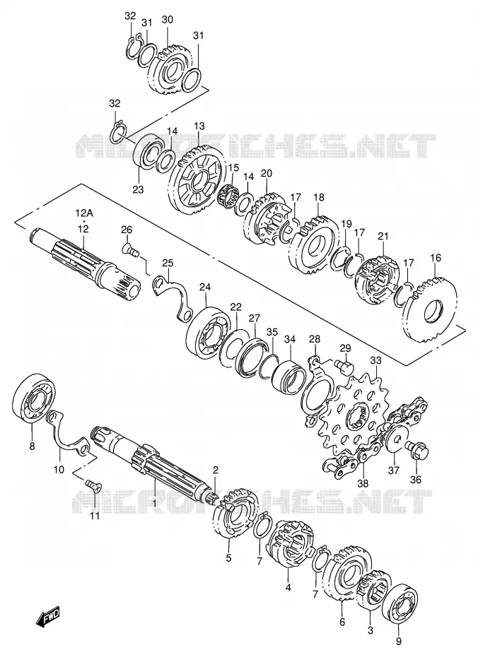 TRANSMISSION Suzuki MOTO 200 DF 2000  DF200EY