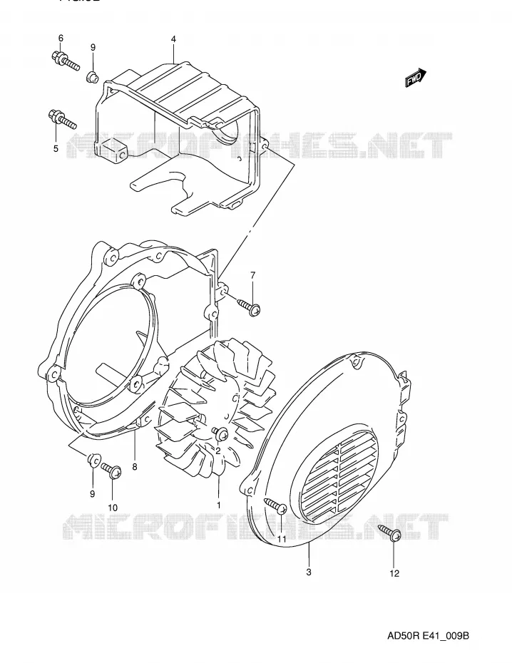 VENTILATEUR DE REFROIDISSEMENT (MODELE R) Suzuki SCOOTER 50 AD 1991  AD50WFM(E41)