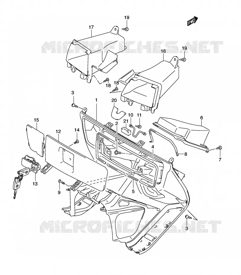 VIDE POCHE Suzuki SCOOTER 650 BURGMAN 2004  AN650AK4(E2)