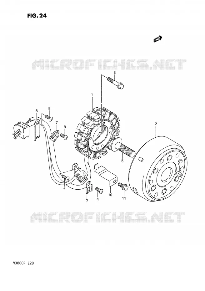 ALLUMAGE ROTOR - STATOR Suzuki MOTO 800 VX 1991  VX800M(E28)