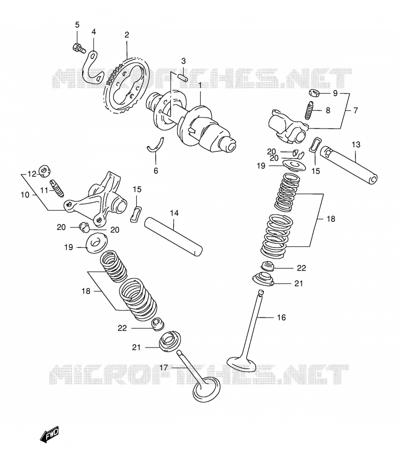 ARBRE A CAMES - SOUPAPES Suzuki MOTO 650 FREEWIND 2000  XF650Y(E2)