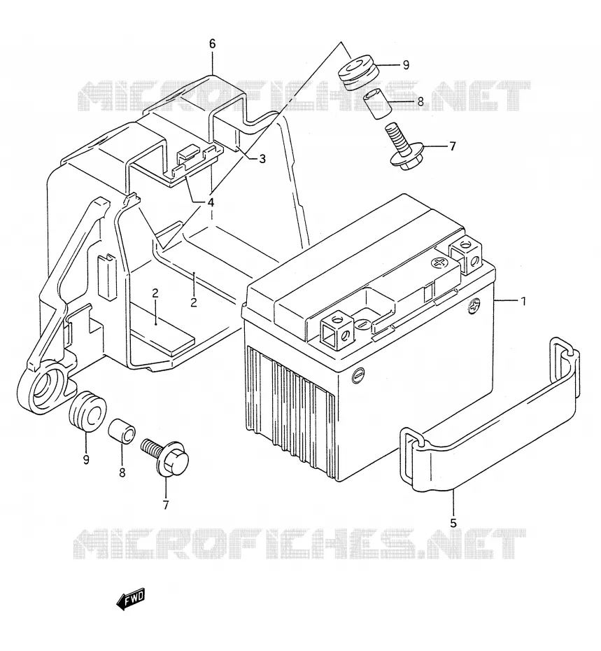 BATTERIE Suzuki MOTO 200 TS-R 1991  TS200RM(E28)