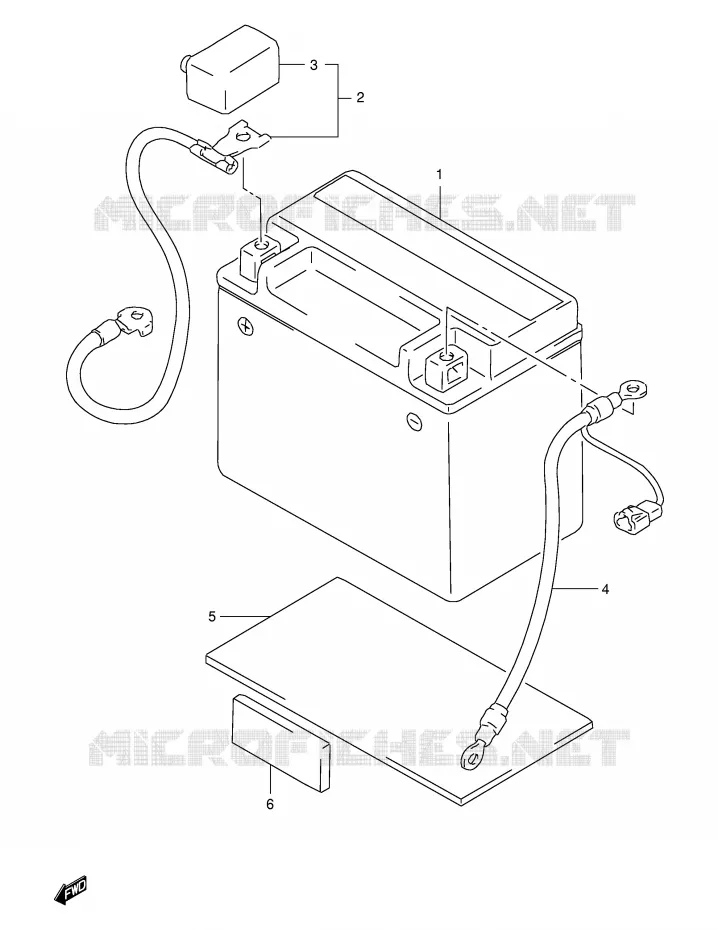 BATTERIE Suzuki MOTO 650 FREEWIND 1997  XF650UV(E2)