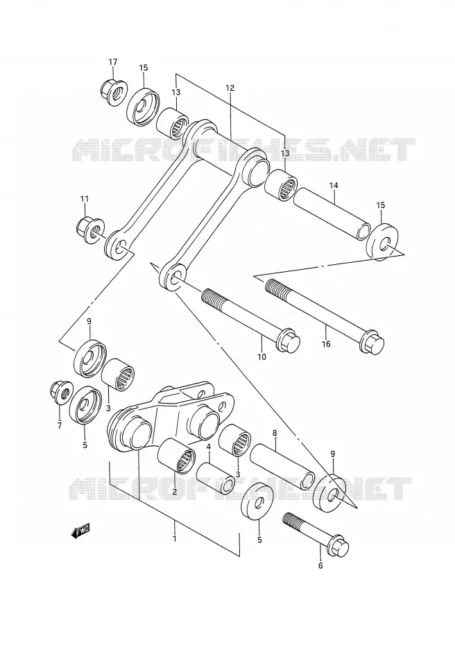 BIELLETTE DE SUSPENSION ARRIERE Suzuki MOTO 200 TS-R 1992  TS200RN(E28)