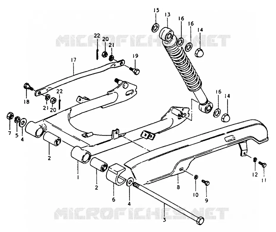 BRAS OSCILLANT ARRIERE Suzuki MOTO 50 ZR 1999  ZR50KEX(X)