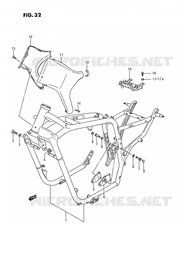 CADRE (MODELE H/J) Suzuki MOTO 1400 INTRUDER 1988  VS1400GLFJ(E2)