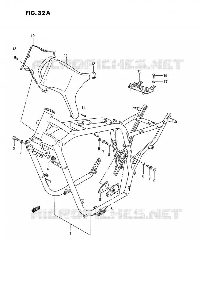 CADRE (MODELE K/L/M/N/P/R) Suzuki MOTO 1400 INTRUDER 1991  VS1400GLFM(E2)