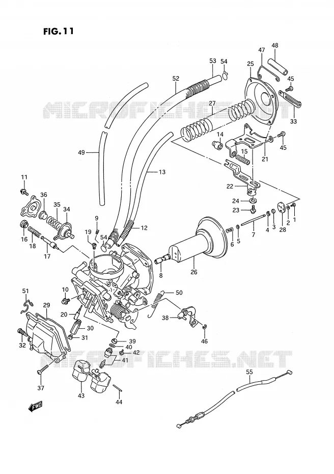 CARBURATEUR (FRONT)(MODELE H/J/K/L/M/N/P/R) Suzuki MOTO 1400 INTRUDER 1992  VS1400GLPN(E2)