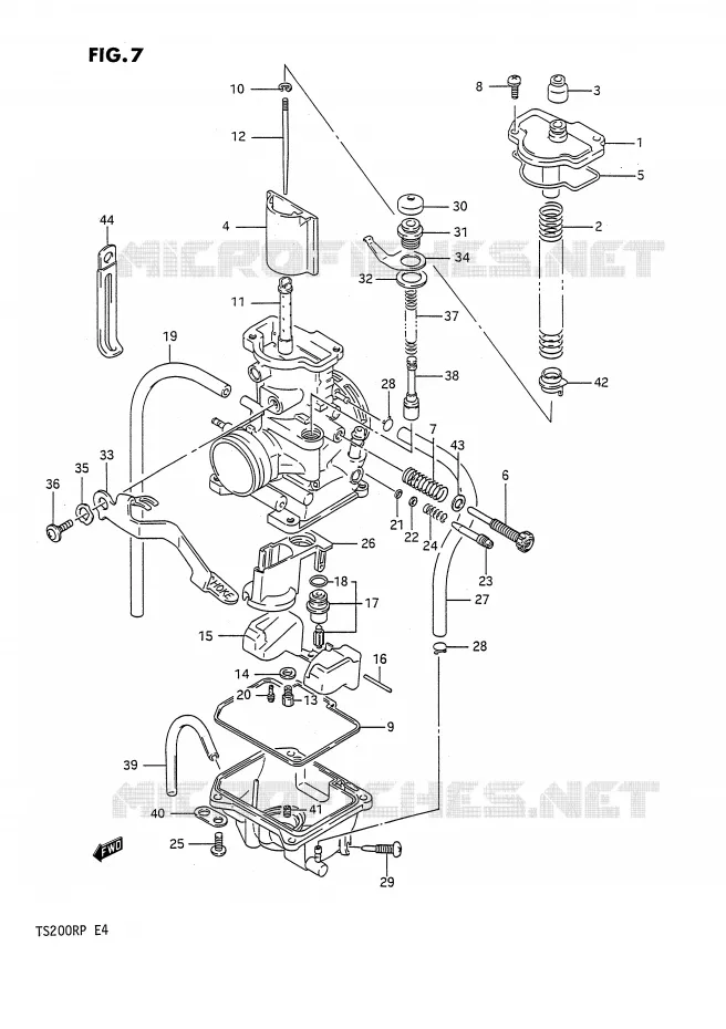 CARBURATEUR Suzuki MOTO 200 TS-R 1991  TS200RM(E4)