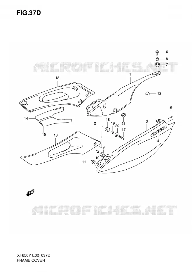 CARENAGES ARRIERE  (MODELE K1) Suzuki MOTO 650 FREEWIND 2000  XF650Y(E2)