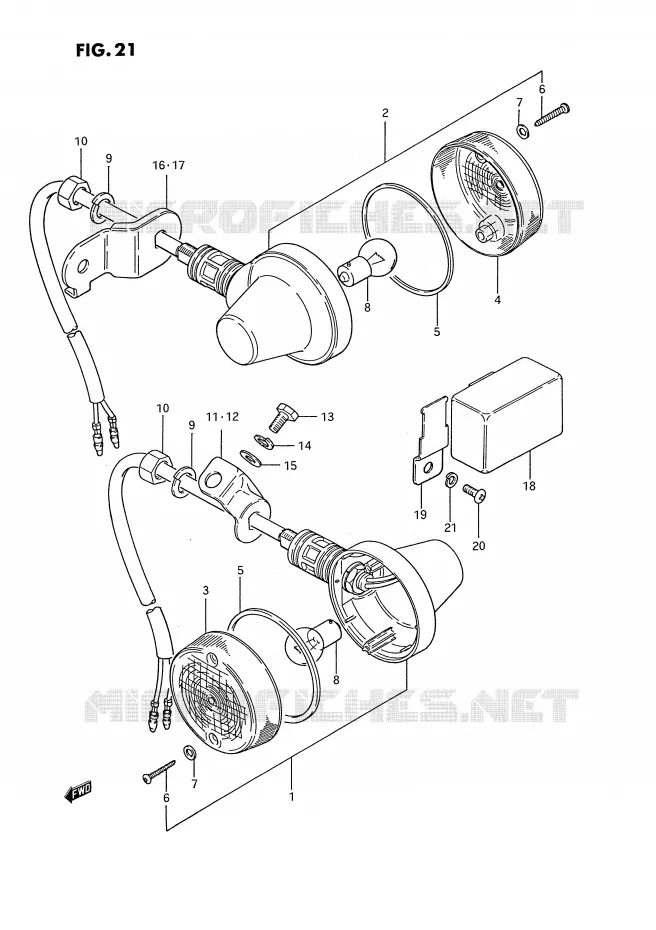 CLIGNOTANTS (E2) Suzuki MOTO 185 TS-ER 1989  TS185ERK(E24)