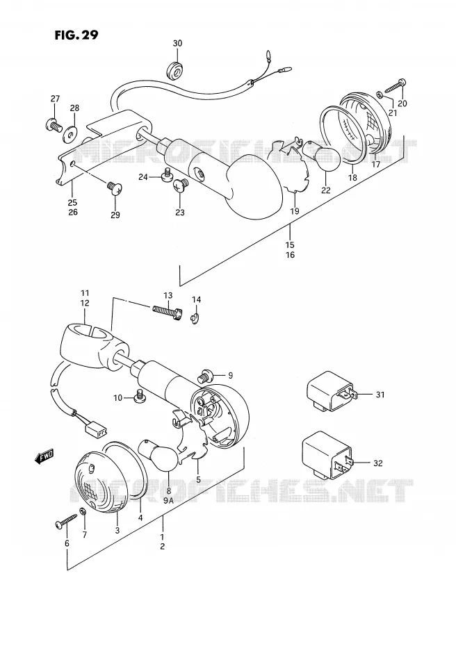 CLIGNOTANTS (MODELE H/J/K/L/M/N/P/R) Suzuki MOTO 1400 INTRUDER 1992  VS1400GLPN(E2)
