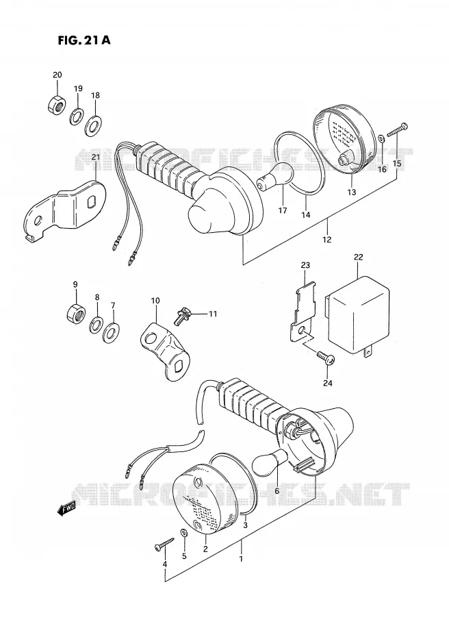 CLIGNOTANTS (MODELE N/P/R E24) Suzuki MOTO 185 TS-ER 1993  TS185ERP(E24)