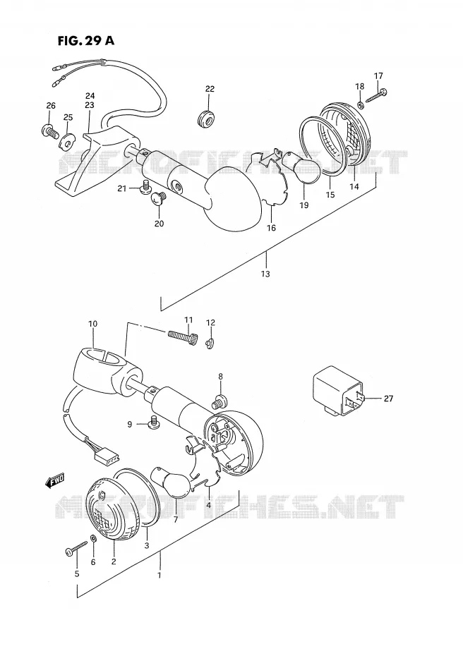 CLIGNOTANTS (MODELE S) Suzuki MOTO 1400 INTRUDER 1991  VS1400GLFM(E2)