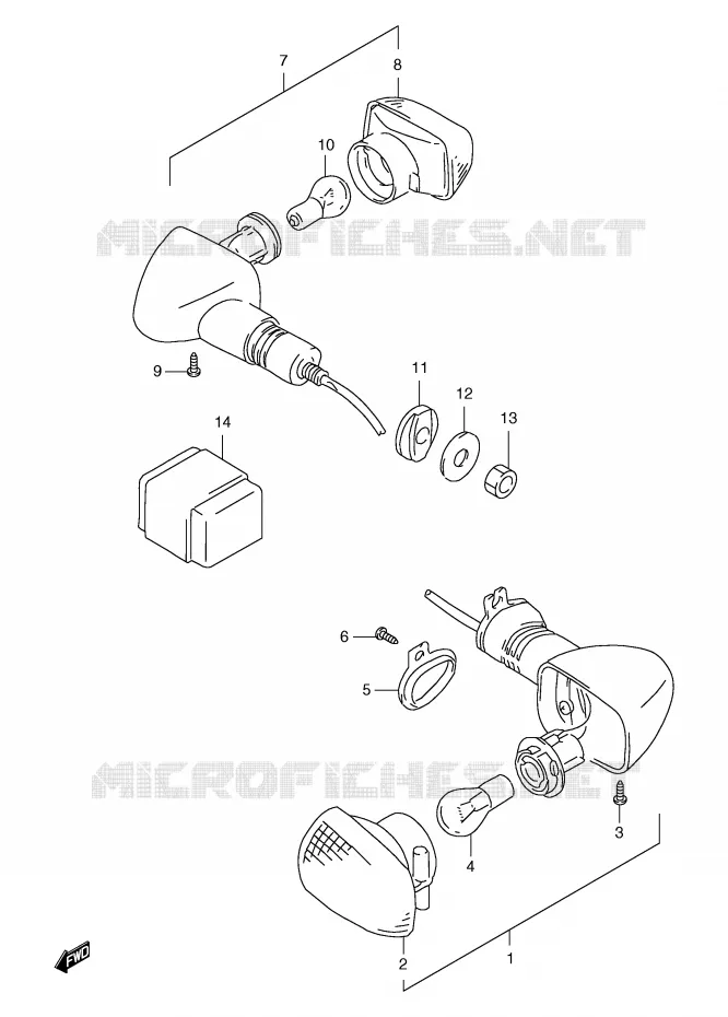 CLIGNOTANTS Suzuki MOTO 650 FREEWIND 2001  XF650UK1(E2)
