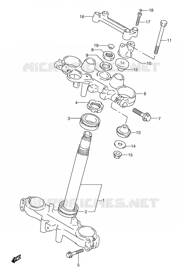 COLONNE DE DIRECTION Suzuki MOTO 650 FREEWIND 1997  XF650UV(E2)
