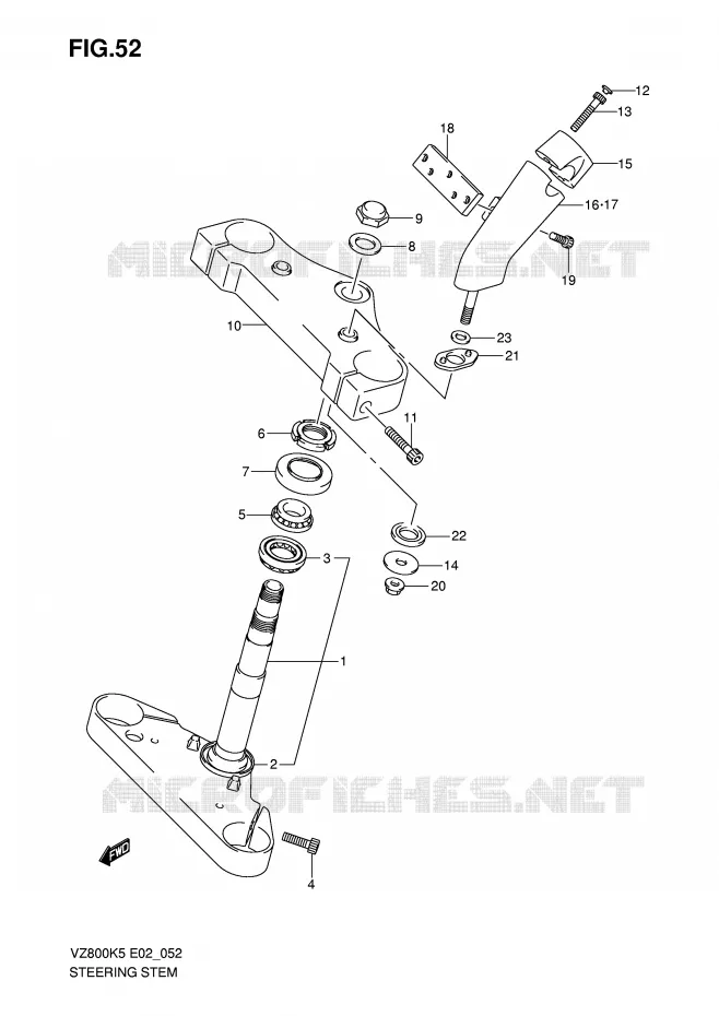 COLONNE DE DIRECTION Suzuki MOTO 800 MARAUDER 2007  VZ800ZUK7(E2)