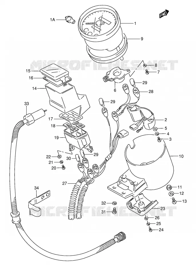 COMPTEUR (MODELE N/P/R/S) Suzuki MOTO 800 INTRUDER 1992  VS800GLN(E2)